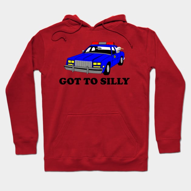 Hilarious Got Too Silly Goose in Police Car Tee Hoodie by Tees Bondano